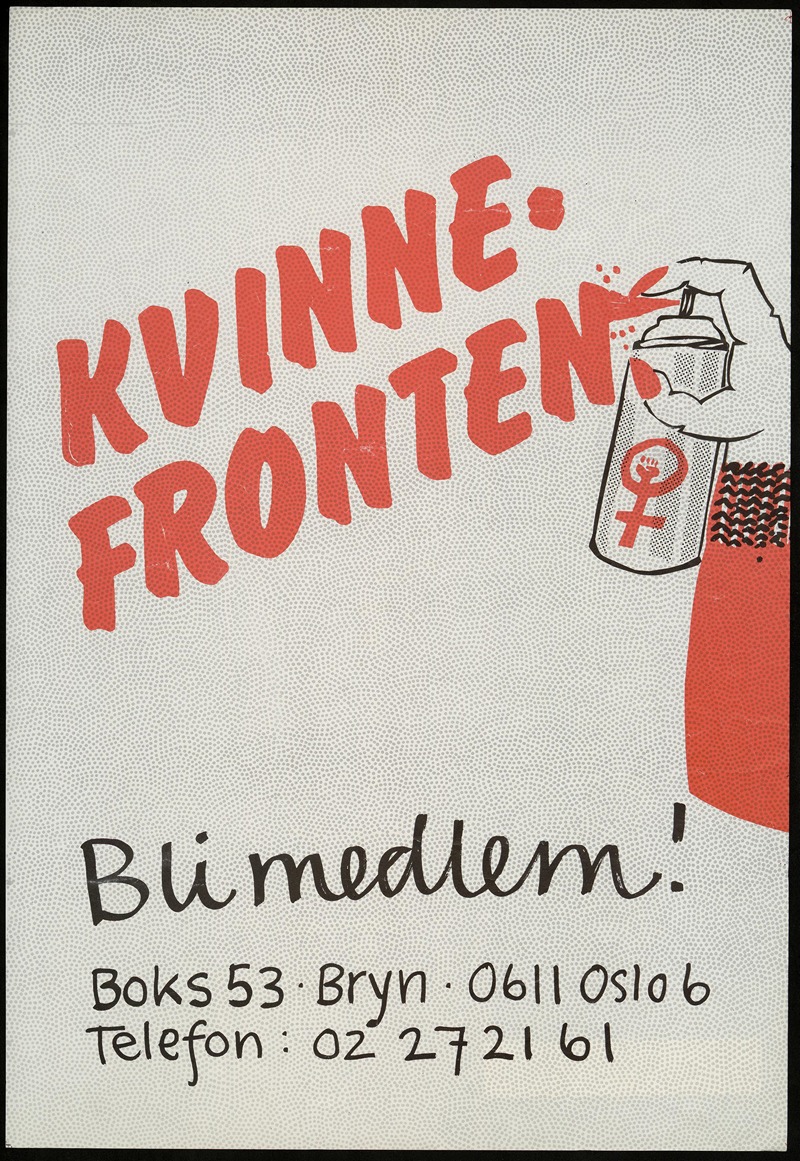 Kvinnefronten. Bli medlem! by Kvinnefronten (The Women's Front) — digital art print download