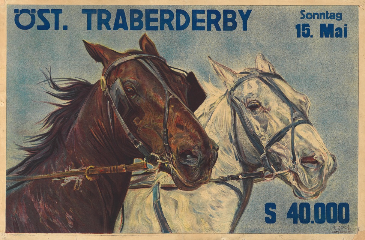 Österreichisches Traberderby by Людвиг Кох, 1930 — digital art print download