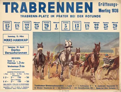 Trabrennen im Prater – Eröffnungs-Meeting 1936 by Людвиг Кох, 1936 — digital art print download