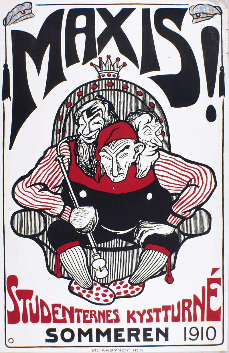 Maxis! Studenternes Kystturneè Sommeren 1910 by A. Wørner lito, 1910 — digital art print download