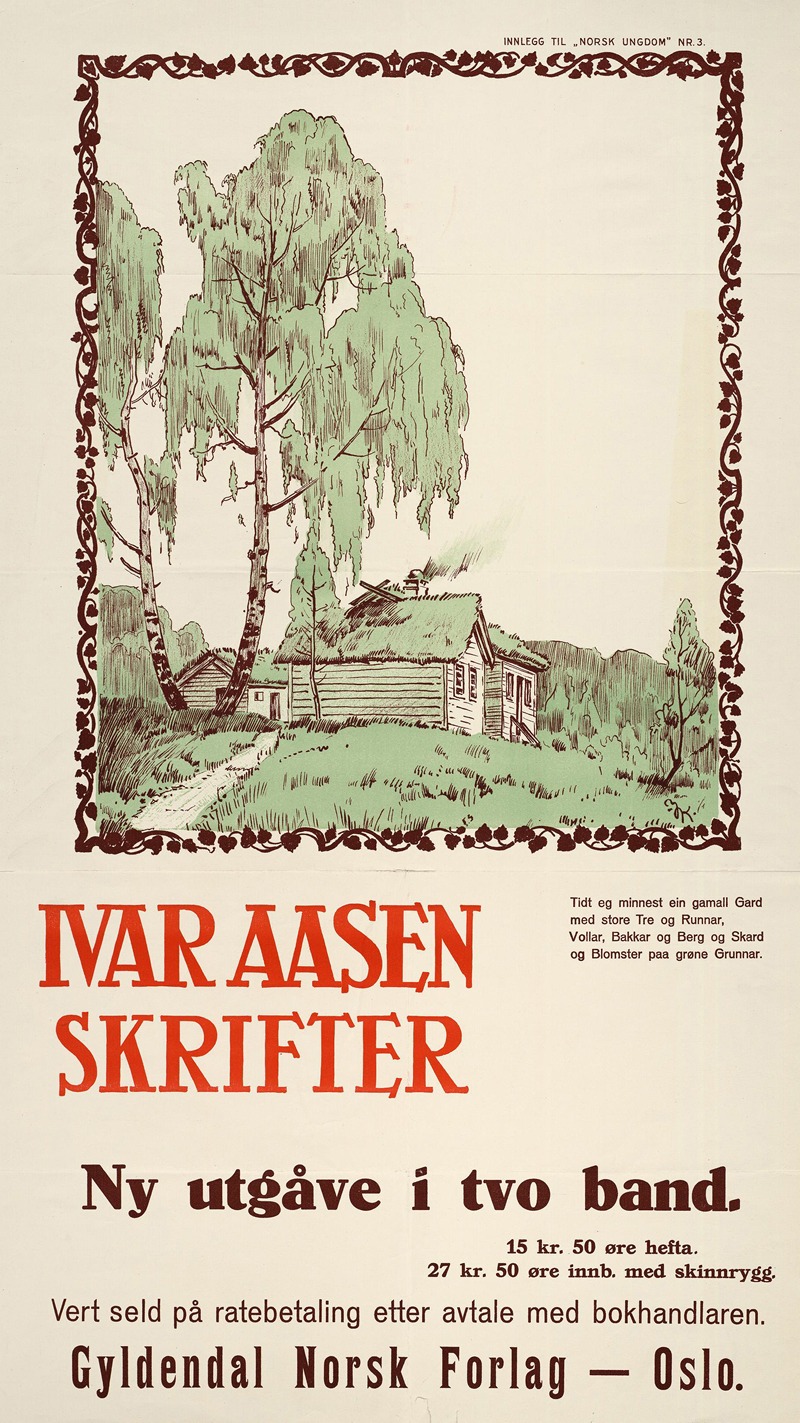 Ivar Aasen ; Skrifter by Norsk lithografisk Officin, 1926 — digital art print download