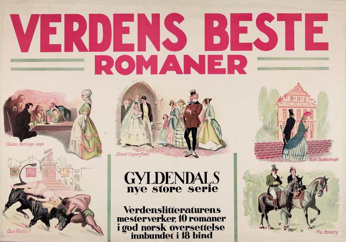 Verdens beste romaner by Norsk lithografisk Officin — digital art print download
