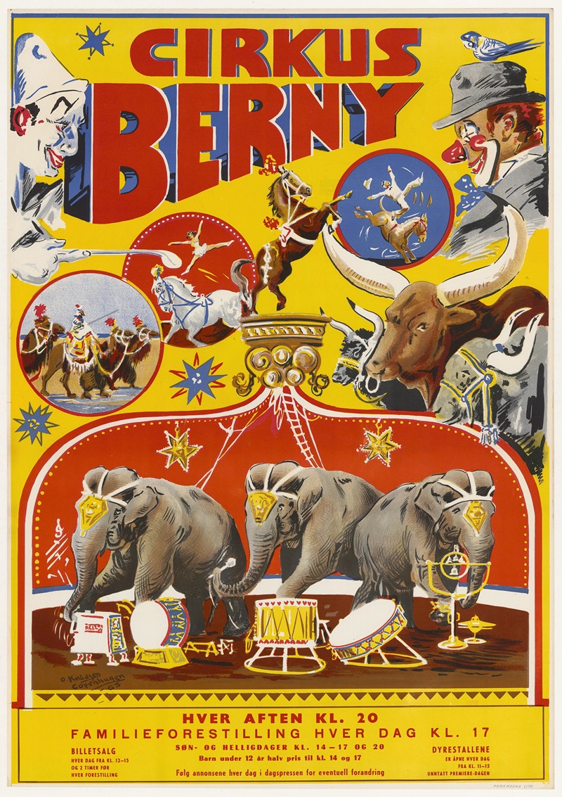 Cirkus Berny – sesong 1963 by Oscar Knudsen, 1963 — digital art print download