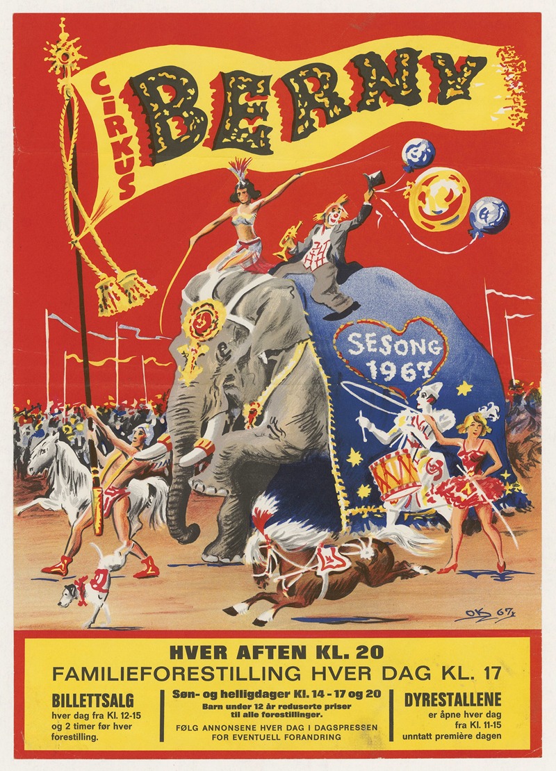 Cirkus Berny – sesong 1967 by Oscar Knudsen, 1967 — digital art print download