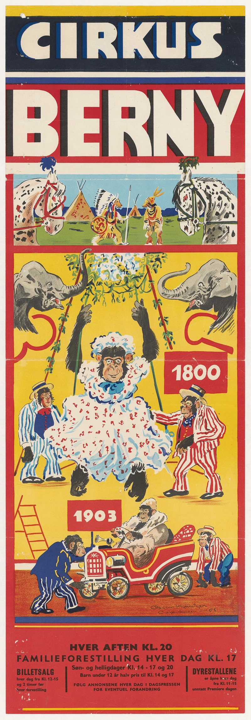 Cirkus Berny 1800-1903 by Oscar Knudsen, 1965 — digital art print download