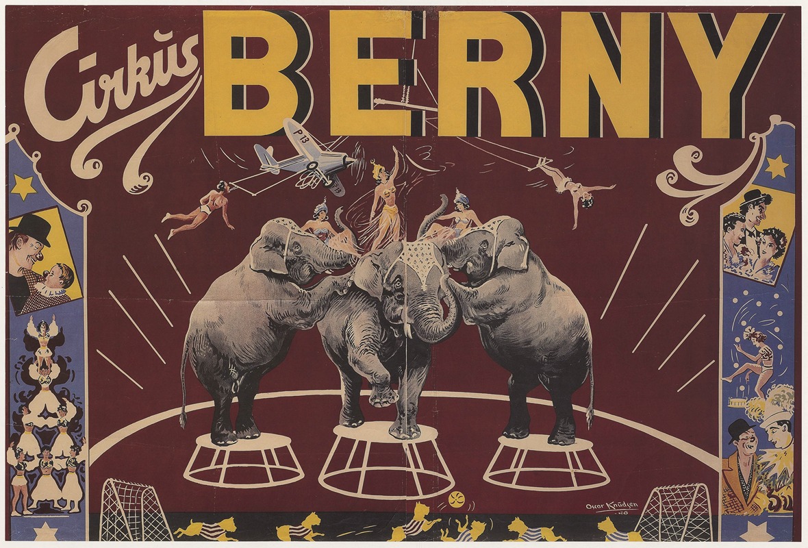 Cirkus Berny 1956 by Oscar Knudsen, 1956 — digital art print download