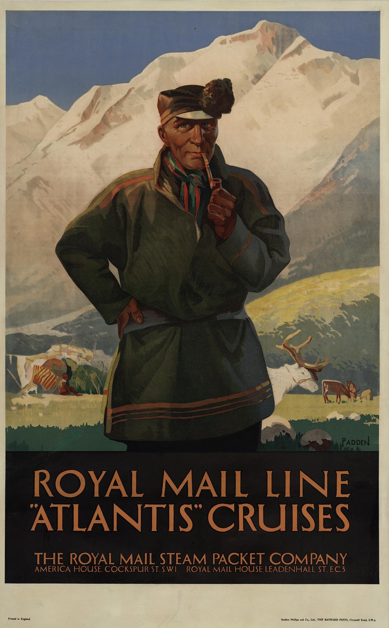 Royal Mail Line 'Atlantis' cruises by Percy Padden — digital art print download