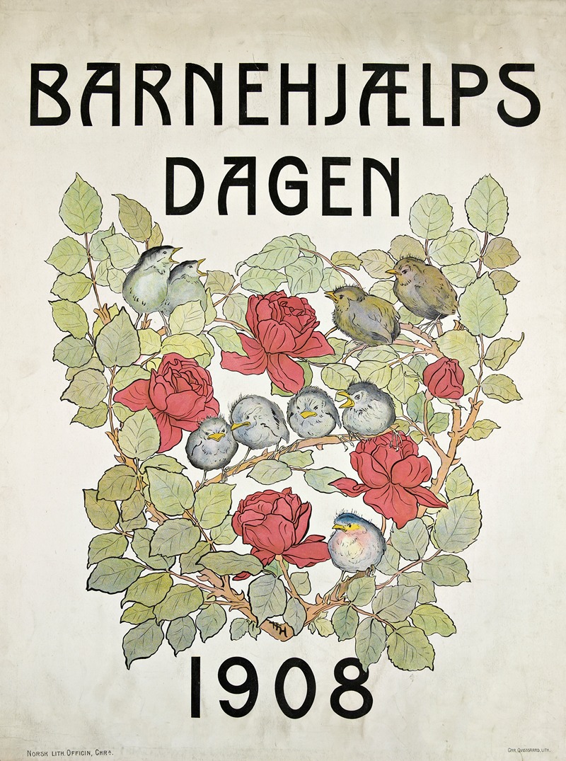 Barnehjælpsdagen 1908 by Торольф Хольмбё, 1908 — digital art print download