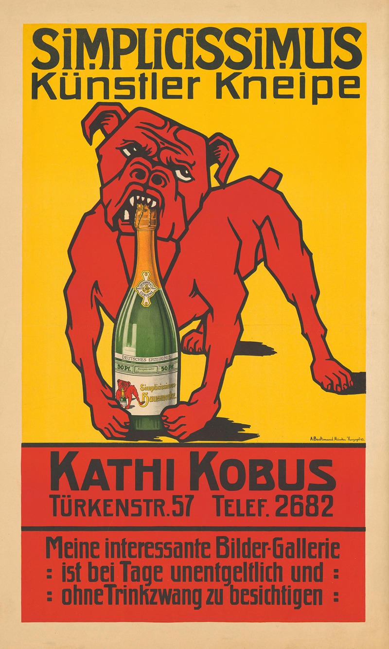 Simplicissimus Künstler Kneipe. Kathi Kobus — A. Backmund