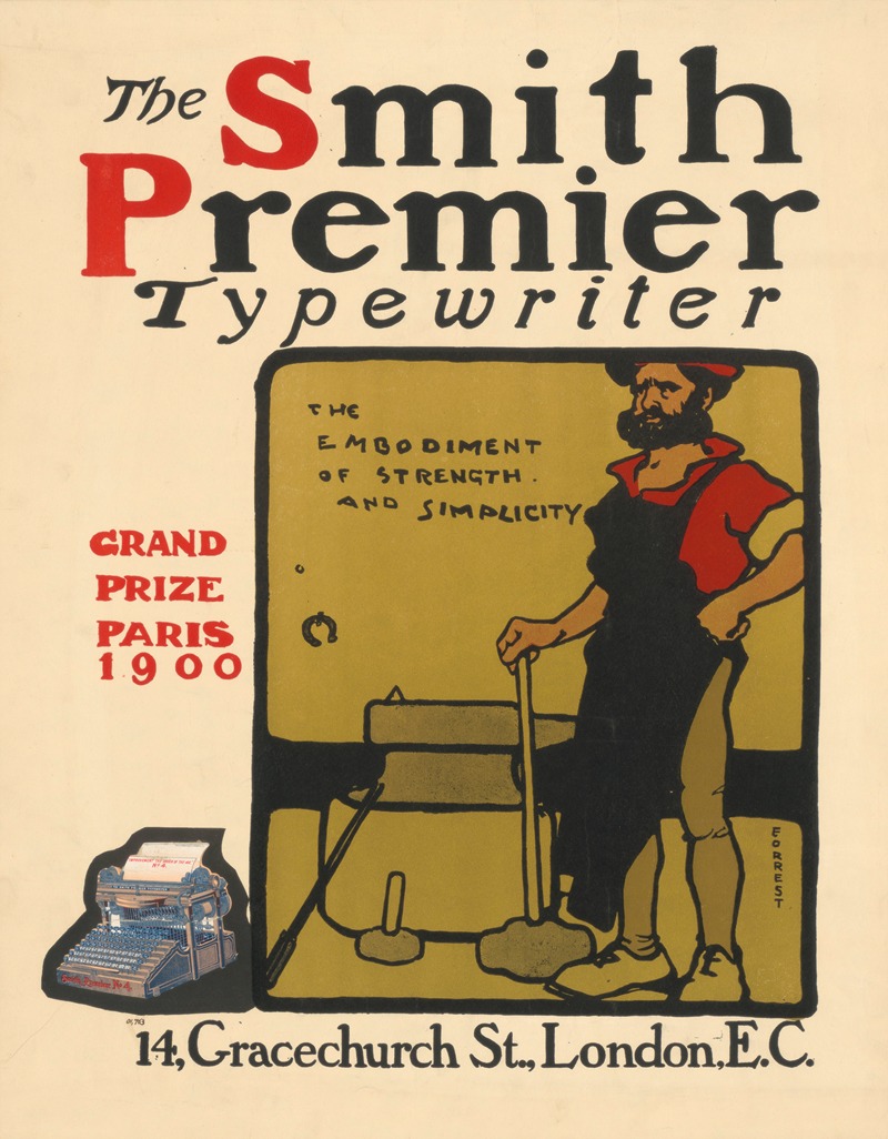 The Smith Premier Typewriter by A. E. Forrest, 1900 - 1901 — digital art print download