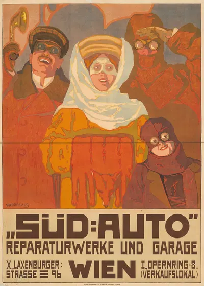 Süd-Auto Reparaturwerke und Garage Wien by Адольф Карпеллус, 1910 — digital art print download