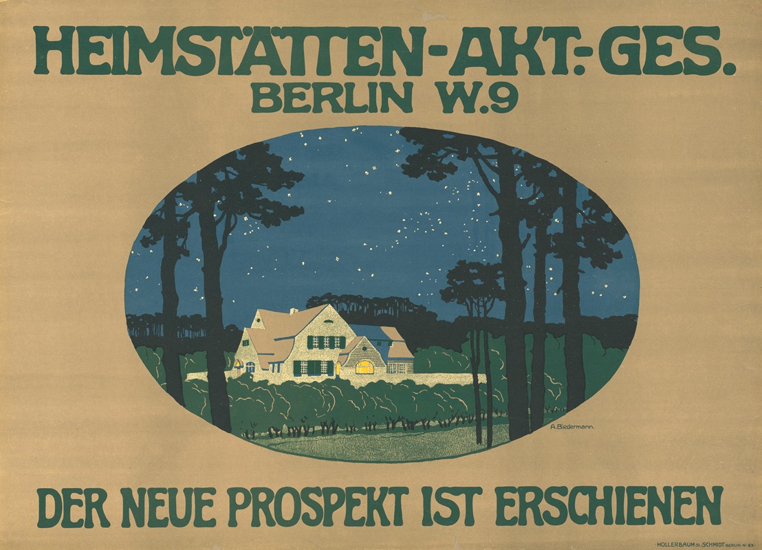 Heimstätten Aktiengesellschaft Berlin by Albrecht Biedermann, 1910 — digital art print download