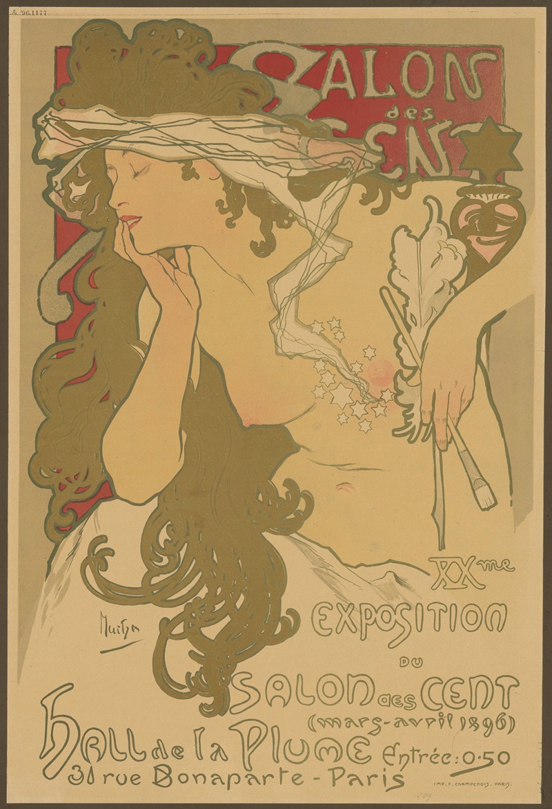 Salon des Cent, 20. Ausstellung by Альфонс Муха, 1896 — digital art print download