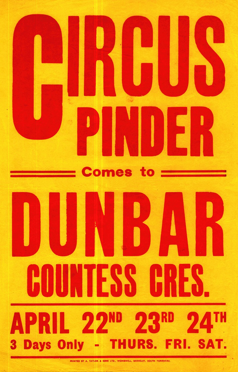 Circus Pinder comes to Dunbar by Аноним — digital art print download