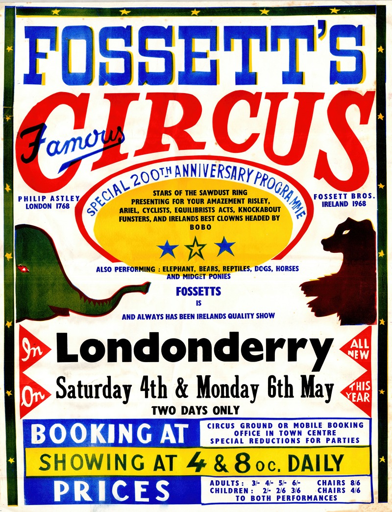Fossett's Famous Circus by Аноним — digital art print download