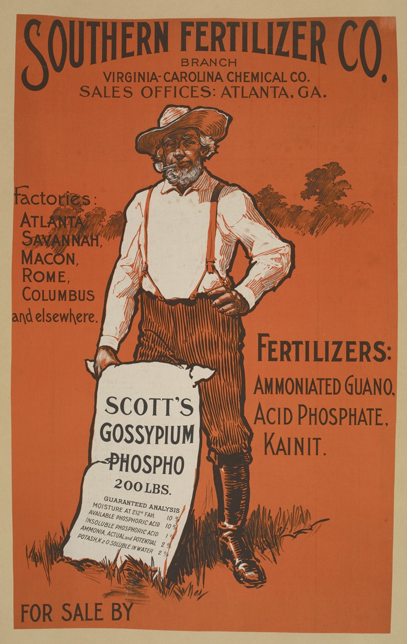 Southern fertilizer co. by Аноним, 1895 - 1917 — digital art print download