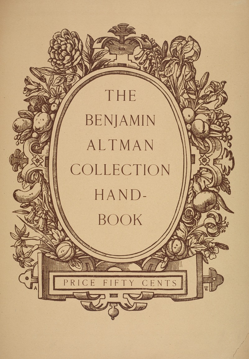 The Benjamin Altman collection hand-book by Аноним, 1897 - 1922 — digital art print download