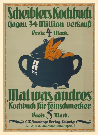 Scheiblers Kochbuch. Kochbuch für Feinschmecker by Август Беккер, 1914 — digital art print download