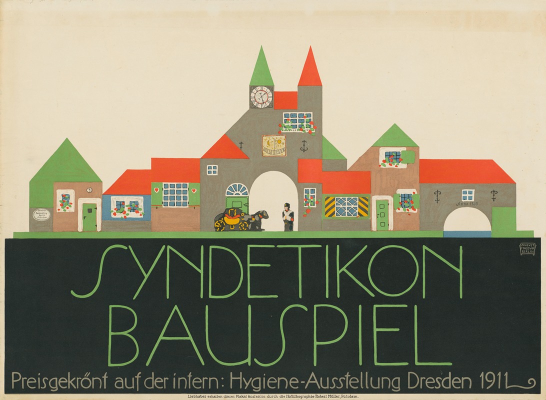 Syndetikon Bauspiel by August Hajduk, 1911 — digital art print download