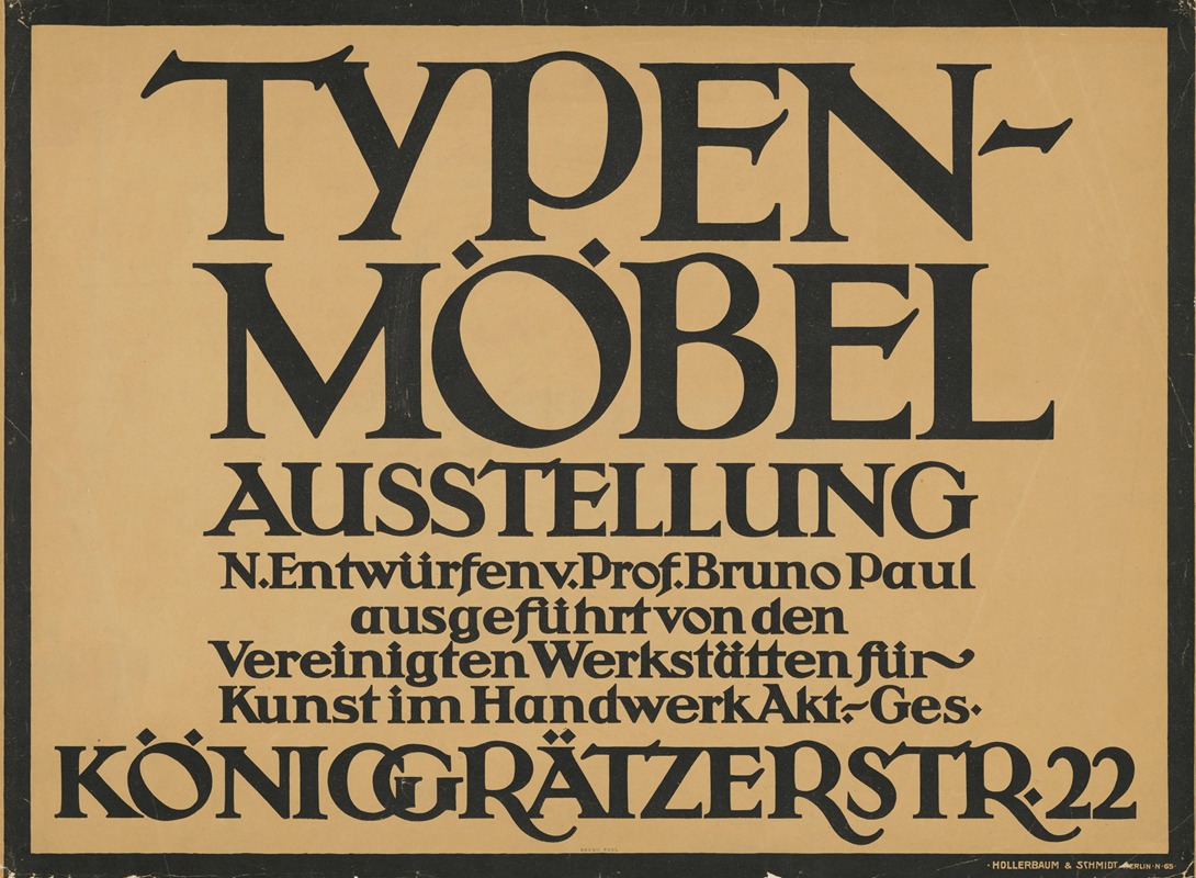 Typen-Möbel. Ausstellung by Bruno Paul, 1908 - 1910 — digital art print download