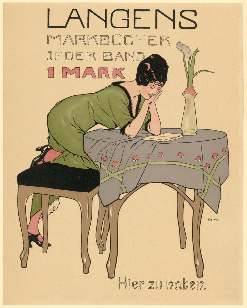 Langens Markbücher. Jeder Band 1 Mark by Бринольф Веннерберг, 1914 — digital art print download