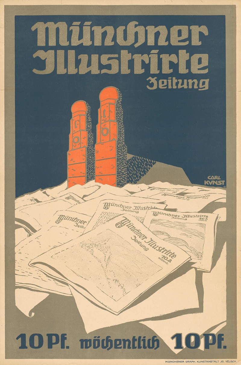 Münchner Illustrierte Zeitung by Carl Kunst, 1910 — digital art print download