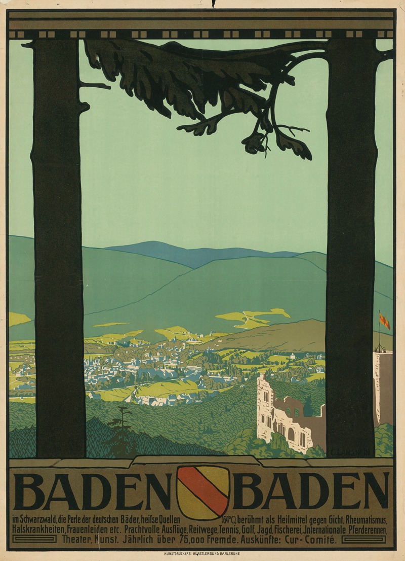 Baden Baden by Carl Langhein, 1905 — digital art print download
