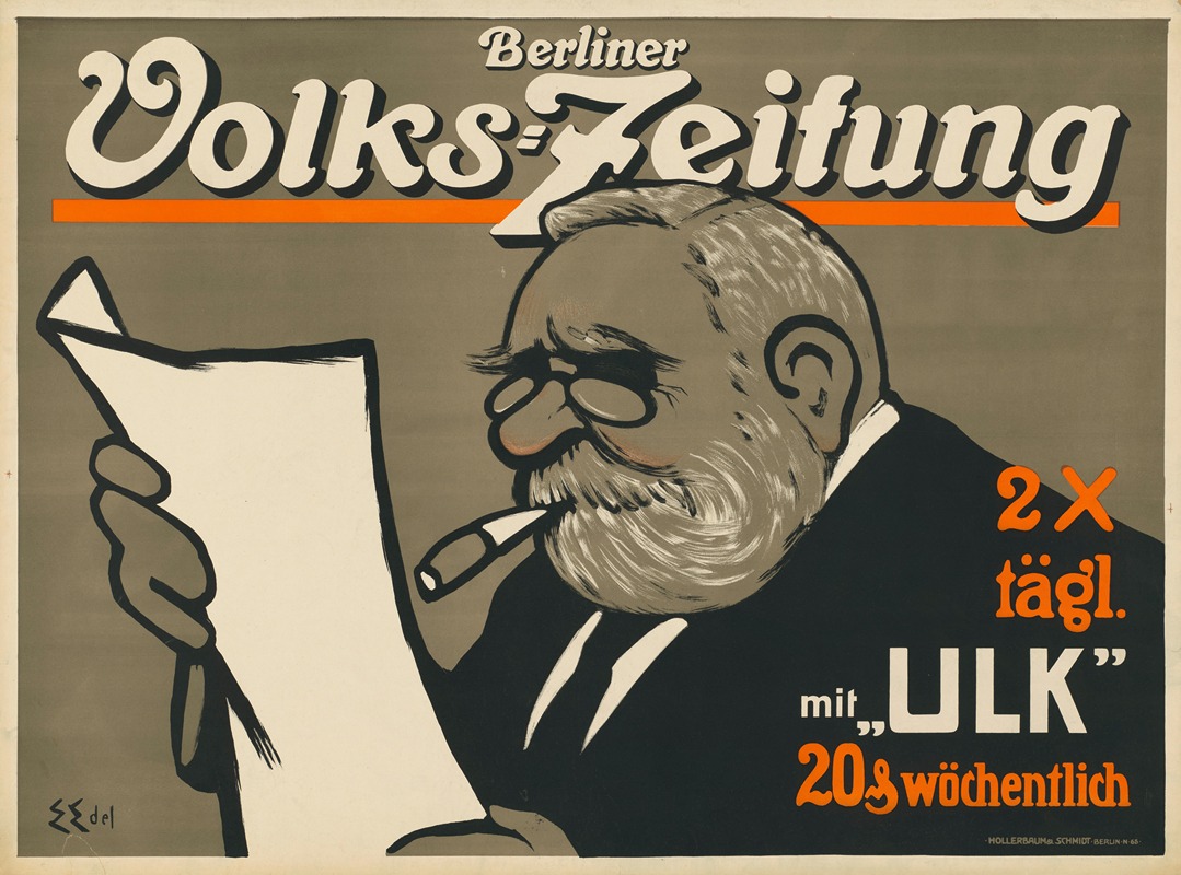 Berliner Volks-Zeitung by Edmund Edel, 1909 — digital art print download