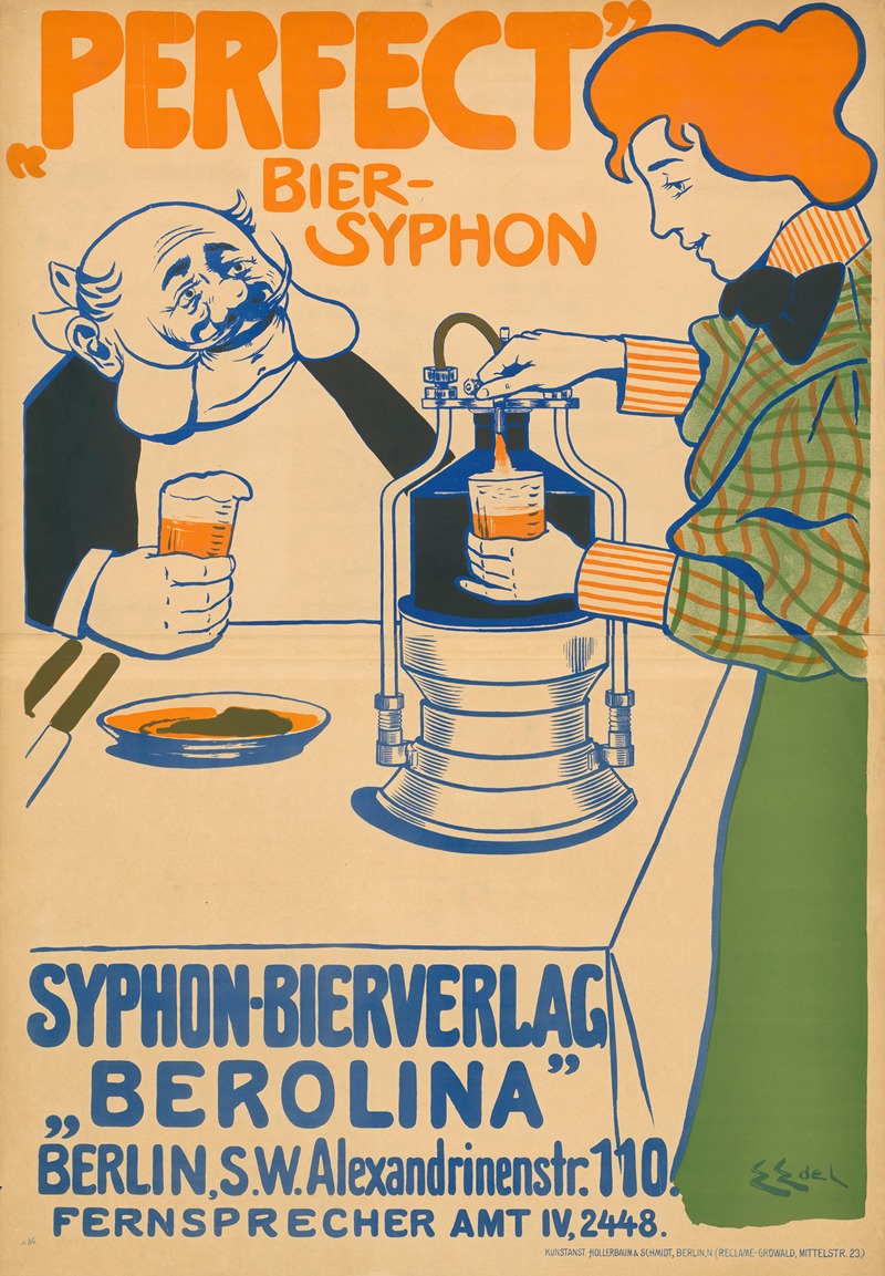 'Perfect' Bier-Siphon. Siphon-Bierverlag Berolina Berlin — Edmund Edel