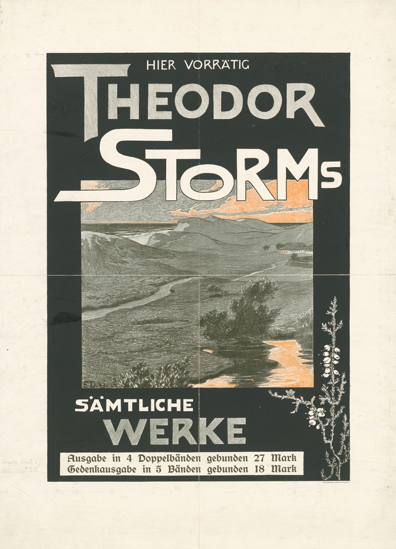 Theodor Storm. Sämtliche Werke by Эмиль Дёплер, 1898 — digital art print download