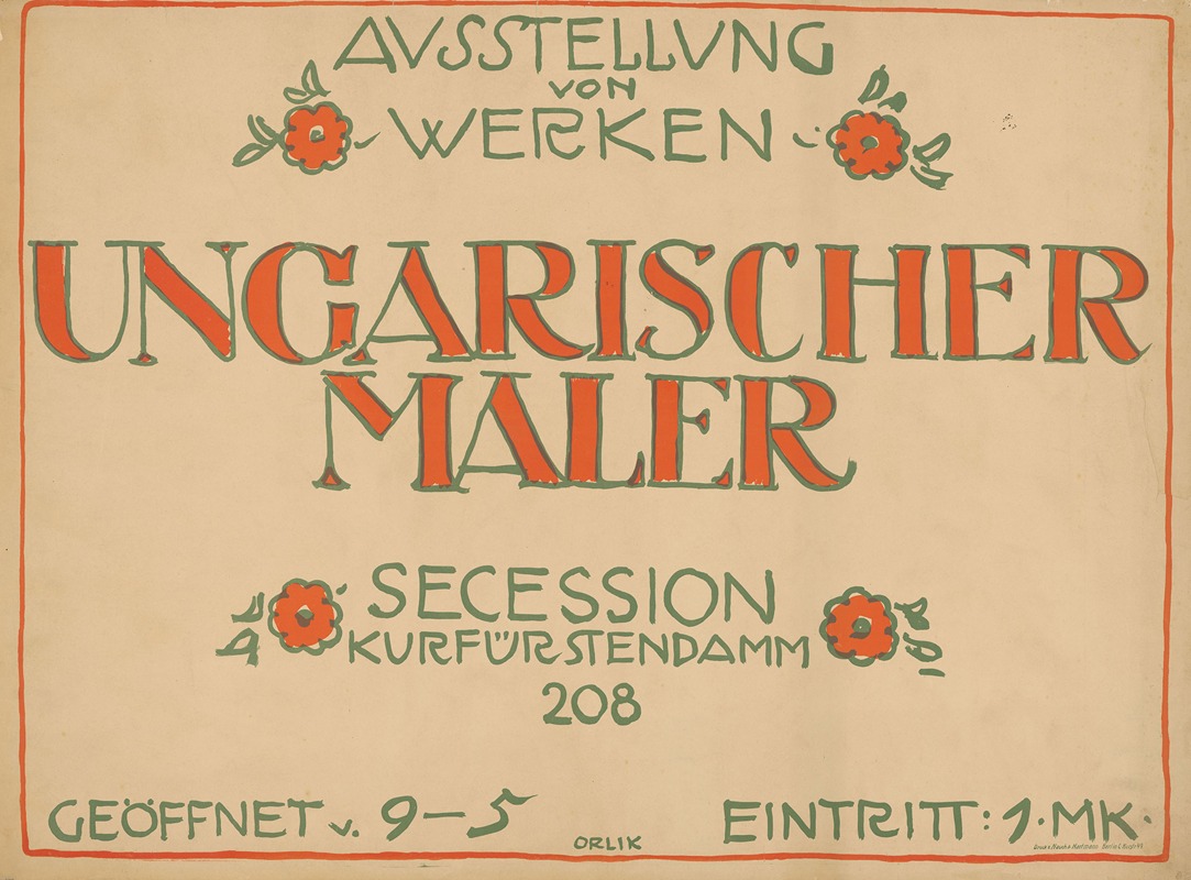 Ausstellung von Werken Ungarischer Maler — Emil Orlik