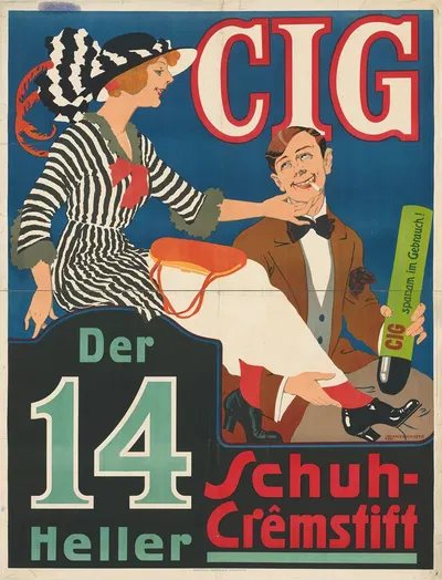 CIG. Der 14 Heller Schuhcremestift. by Emil Ranzenhofer, 1900 — digital art print download