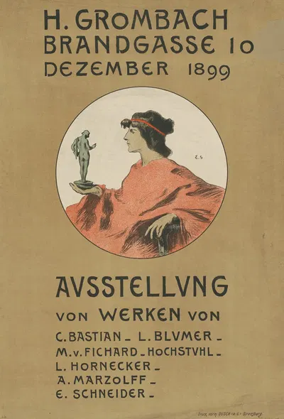 H. Grombach Ausstellung von Werken Dezember 1899 by Эмиль Шнайдер, 1899 — digital art print download