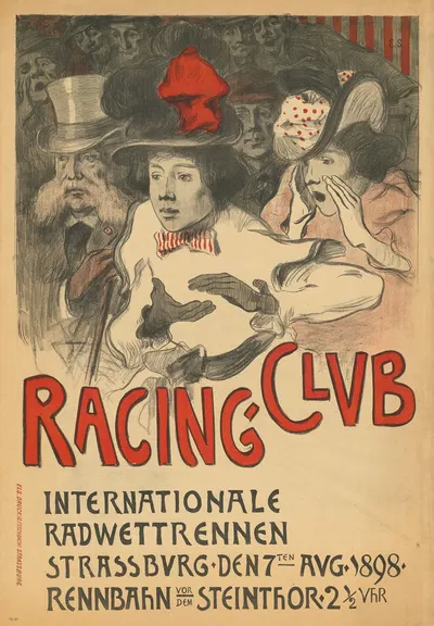 Racing-Club. Internationale Radwettrennen Strassburg by Эмиль Шнайдер, 1898 — digital art print download