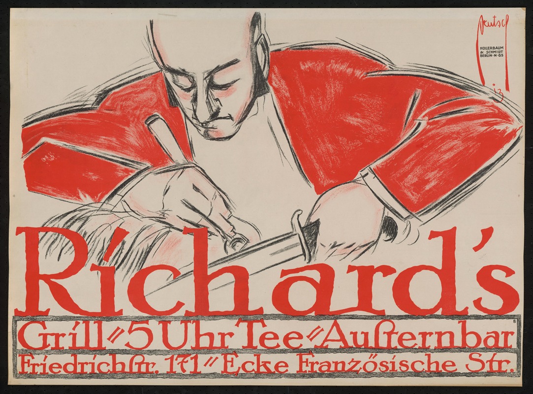Richard's Grill by Ernst Deutsch, 1913 — digital art print download