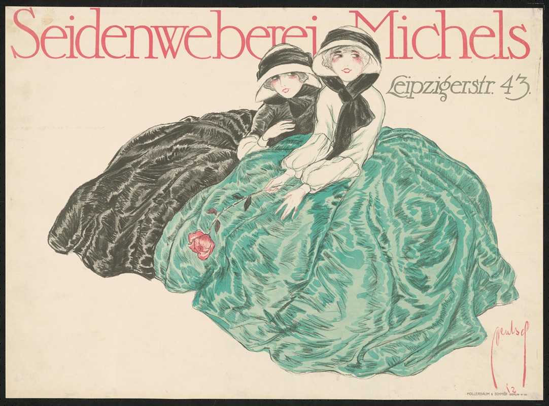 Seidenweberei Michels by Ernst Deutsch, 1912 — digital art print download