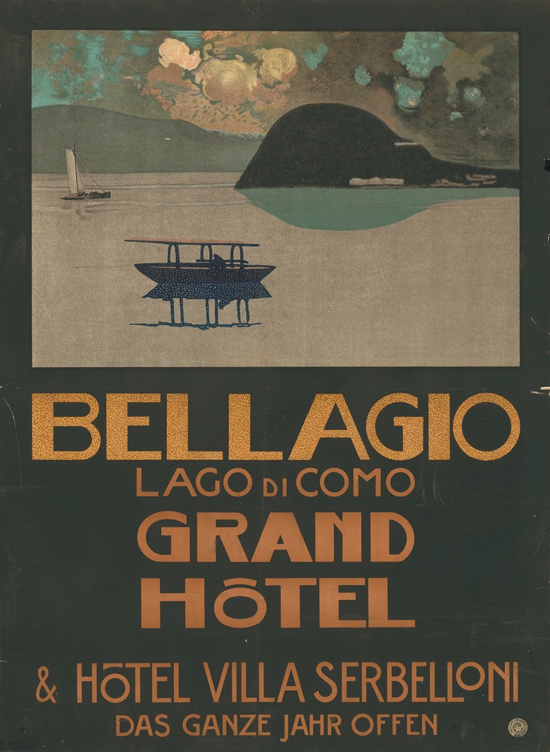 Bellagio. Grand Hôtel by Fratt Grassi, 1910 - 1914 — digital art print download