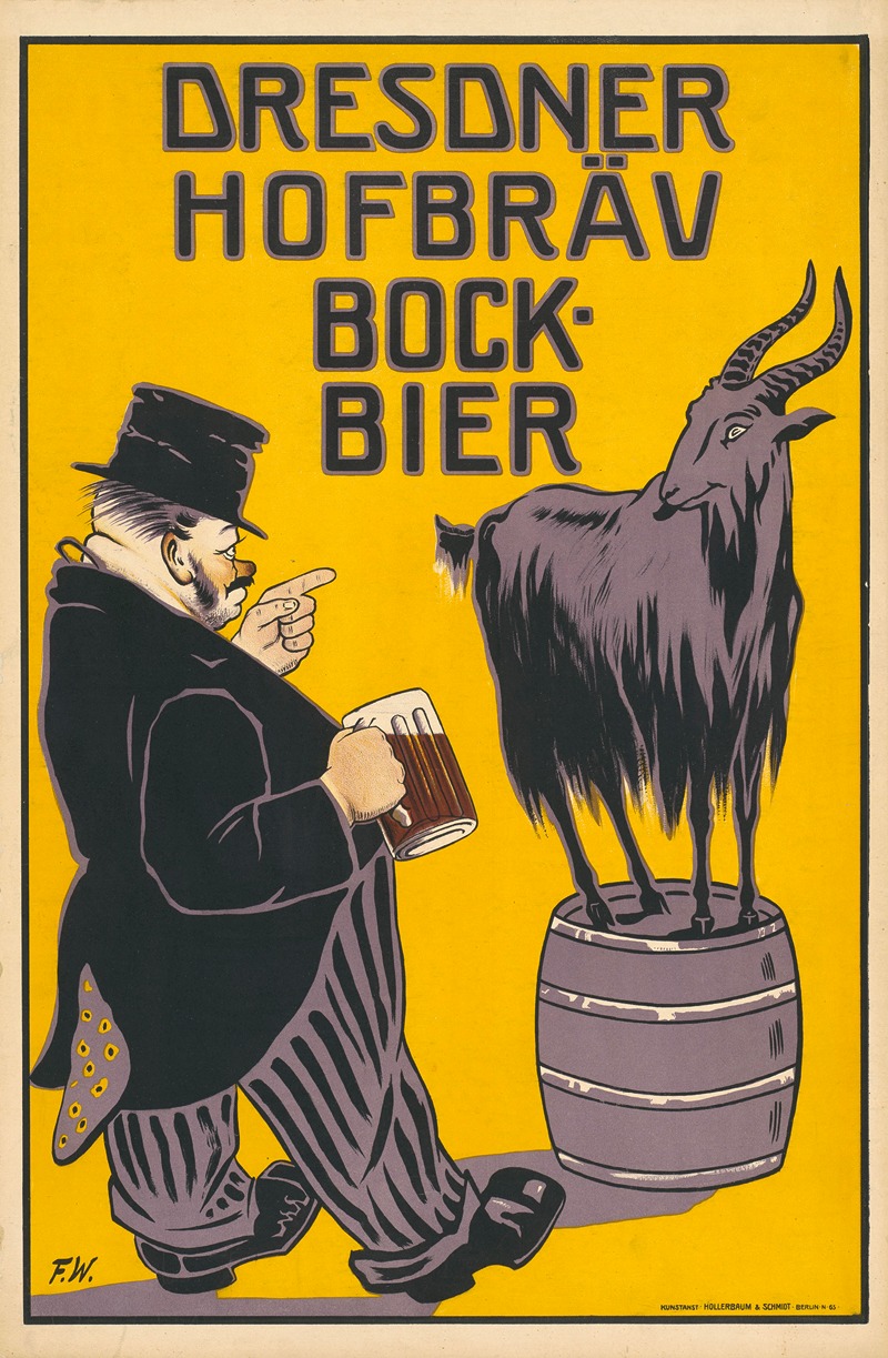 Dresdner Hofbräu Bock-Bier by Fritz Wolff, 1899 — digital art print download