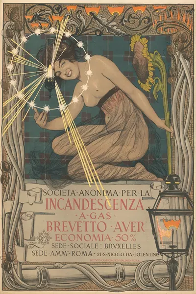 Societa anonima per la incandescenza a gas by Giovanni Mataloni, 1895 — digital art print download