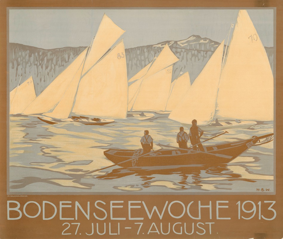 Bodenseewoche 1913 by Hans Beatus Wieland, 1913 — digital art print download