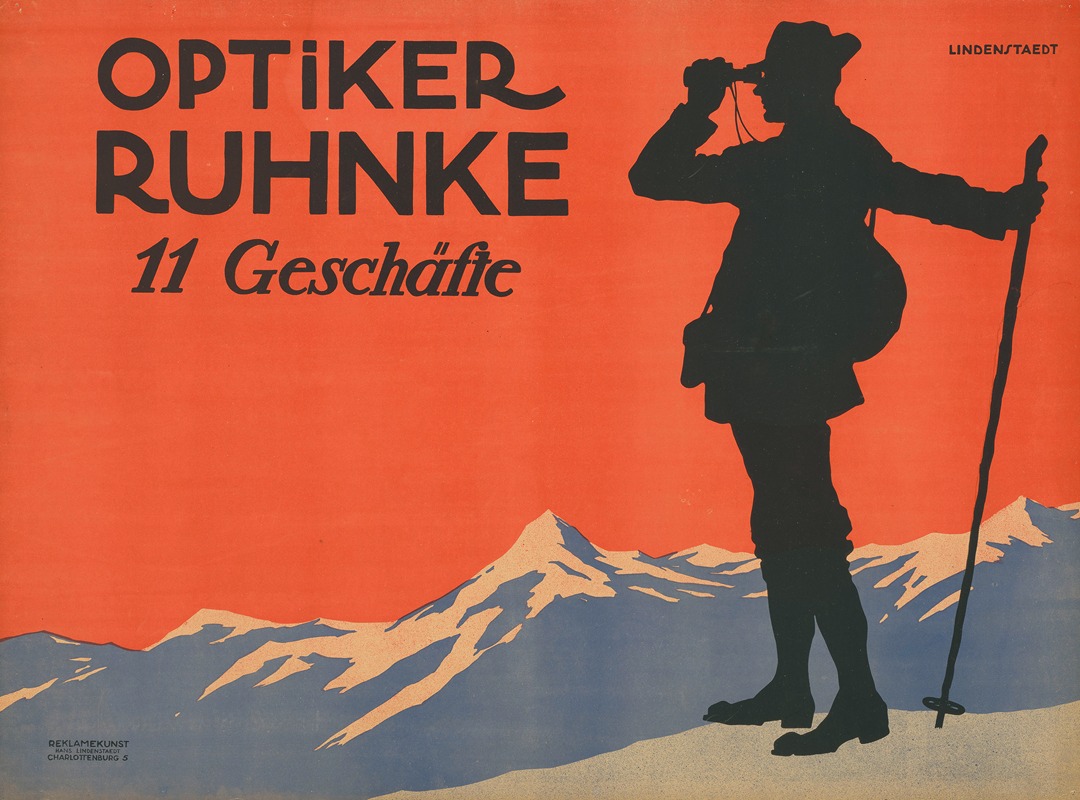 Optiker Ruhnke. 11 Geschäfte by Hans Lindenstaedt, 1911 — digital art print download