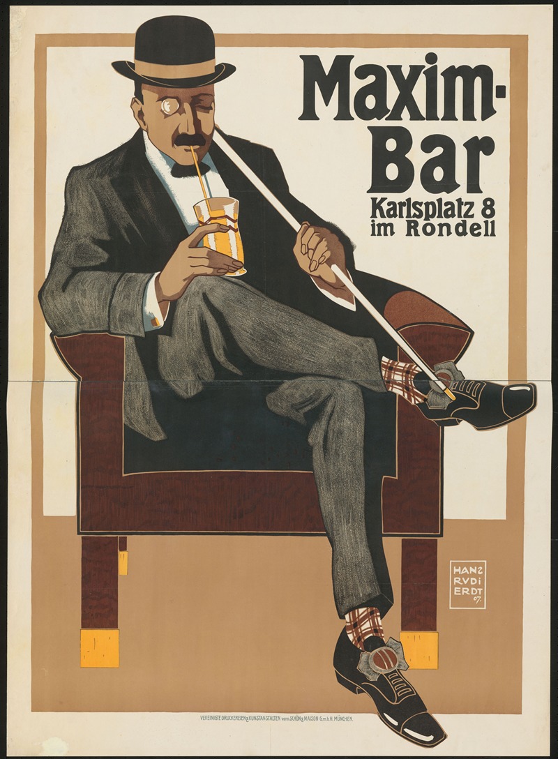 Maxim Bar Karlsplatz by Ханс Руди Эрдв, 1907 — digital art print download