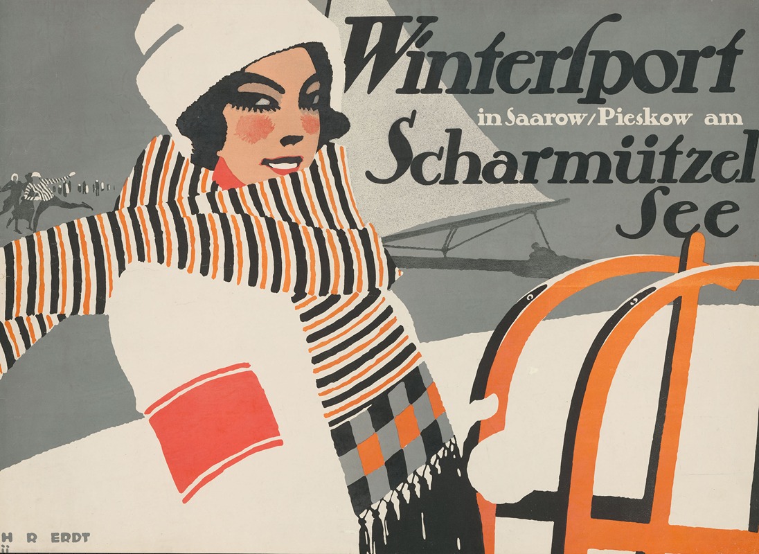 Wintersport in Saarow by Ханс Руди Эрдв, 1911 — digital art print download