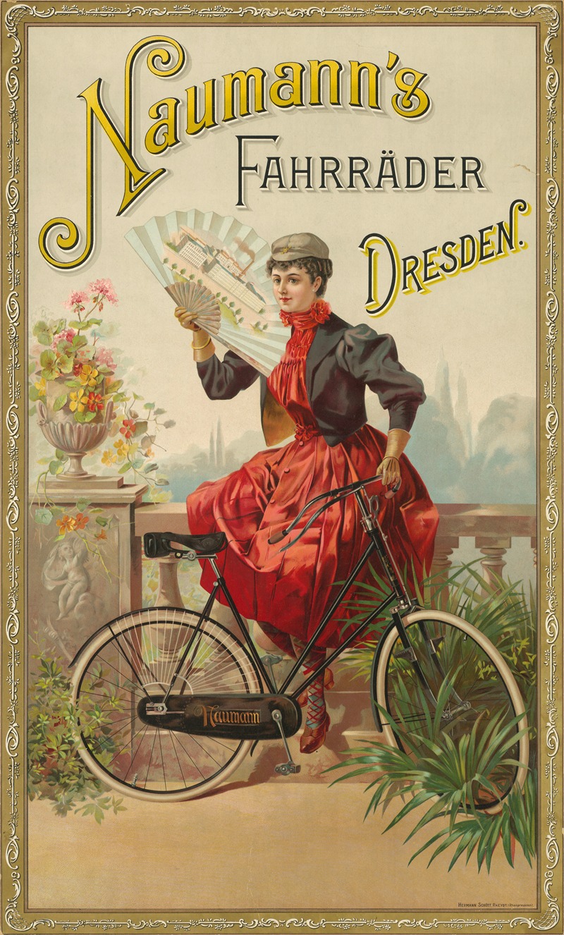 Naumann's Fahrräder by Hermann, AG Schött, 1900 — digital art print download