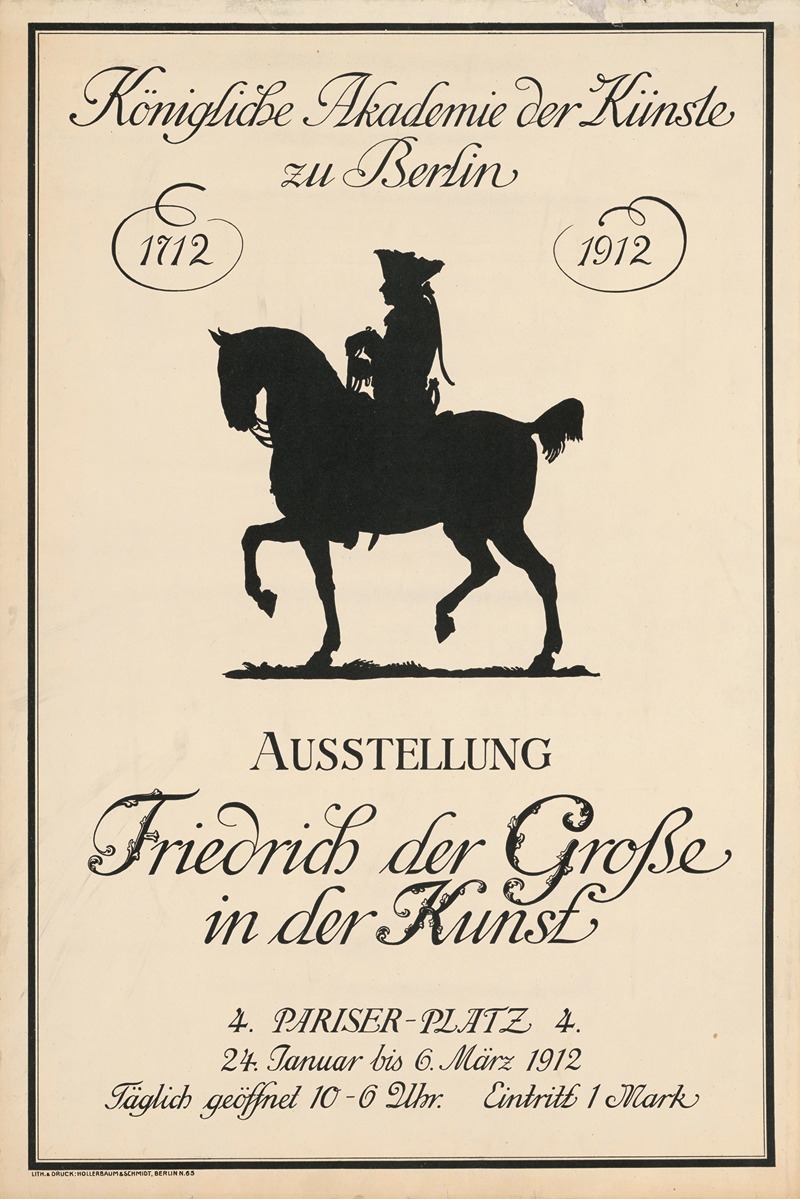 Friedrich der Große in der Kunst by Hollerbaum & Schmidt, 1912 — digital art print download