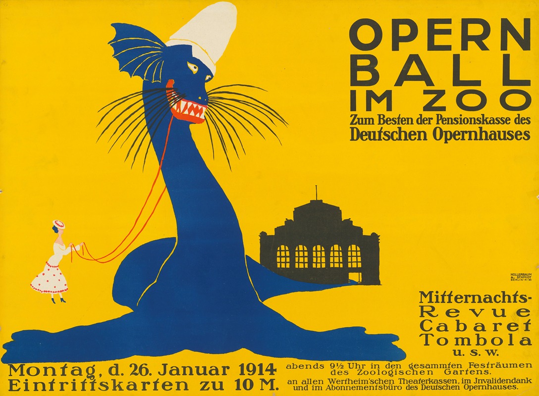 Opernball im Zoo by Hollerbaum & Schmidt, 1914 — digital art print download
