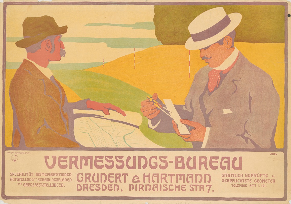 Vermessungs-Bureau Grundert & Hartmann Dresden — Johann Vincenz Cissarz