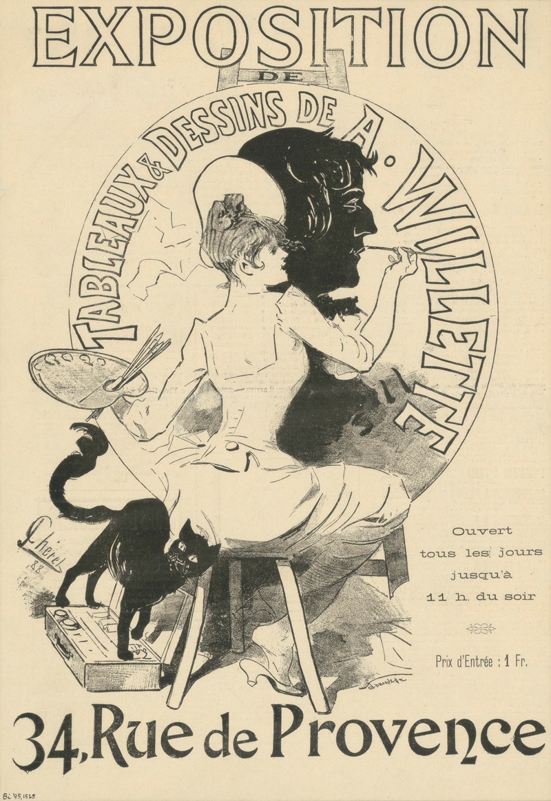 Exposition de Tableaux et Dessins de A. Willette by Жюль Шере, 1888 — digital art print download