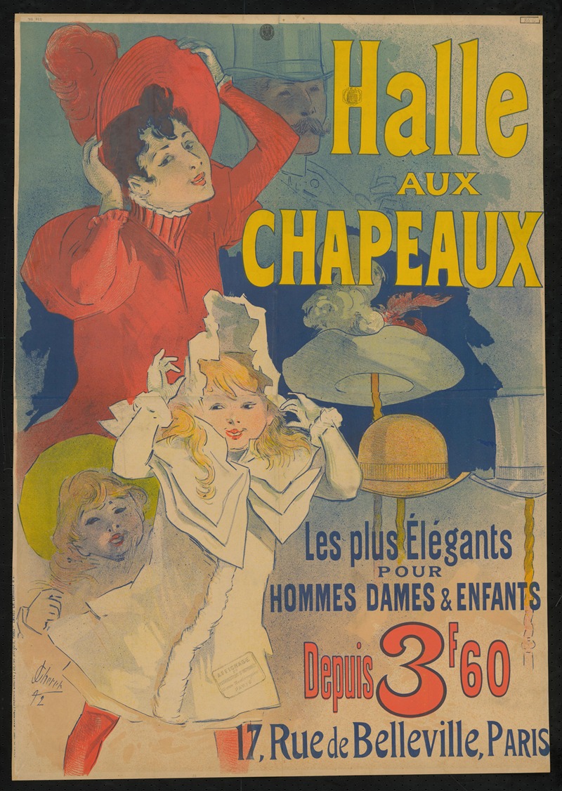 Halle aux chapeaux by Жюль Шере, 1892 — digital art print download