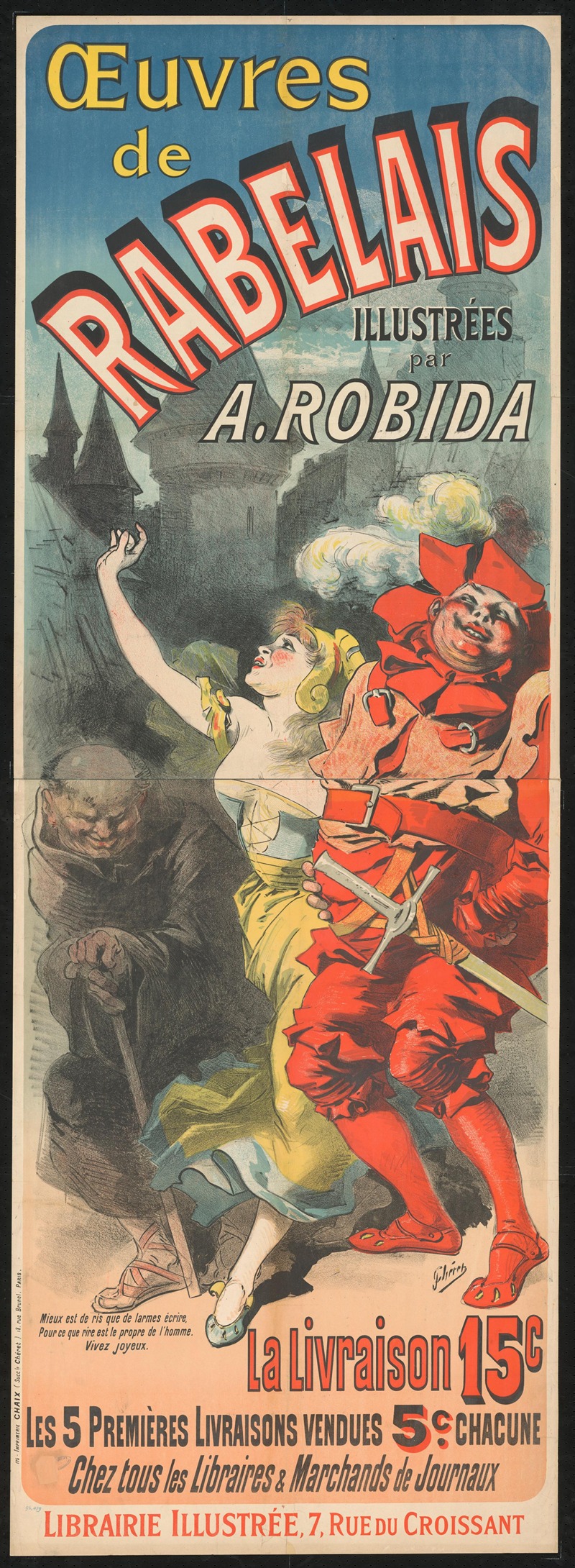 Oeuvres de Rabelais by Жюль Шере, 1895 — digital art print download
